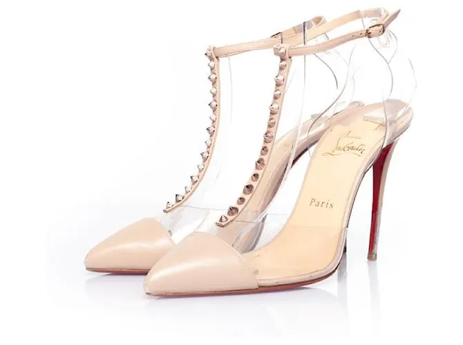 Autre Marque Christian Louboutin, Tacones de salón nude y metacrilato 