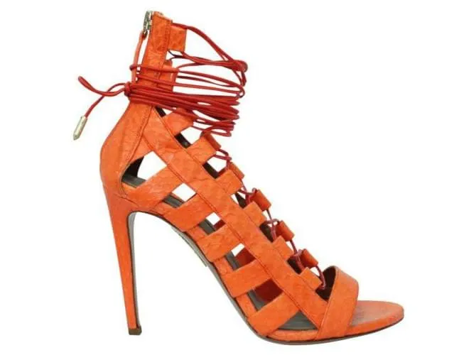 Autre Marque DISEÑADOR CONTEMPORÁNEO Tacones con tiras Clementine Snake Amazon Naranja 