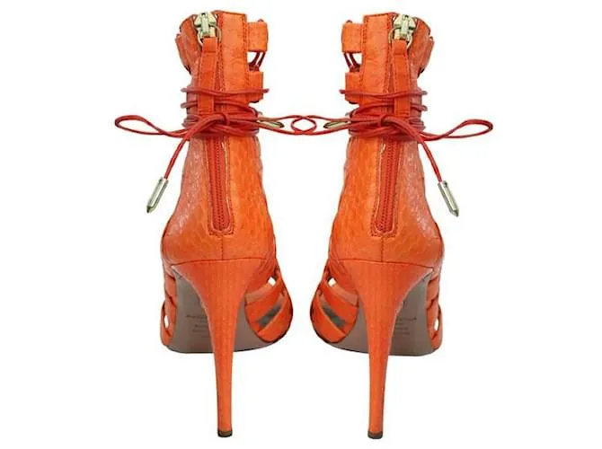 Autre Marque DISEÑADOR CONTEMPORÁNEO Tacones con tiras Clementine Snake Amazon Naranja 