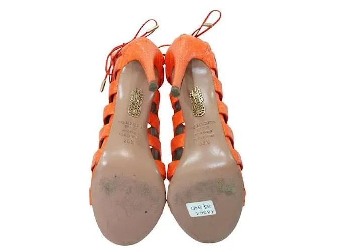 Autre Marque DISEÑADOR CONTEMPORÁNEO Tacones con tiras Clementine Snake Amazon Naranja 