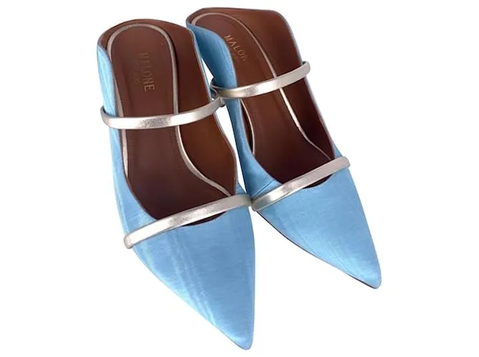 Autre Marque Malone Souliers Maureen 70mm Tacones en Seda Azul 