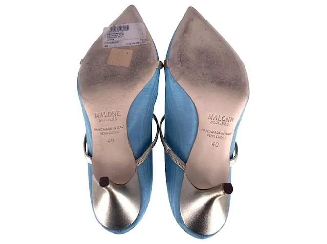 Autre Marque Malone Souliers Maureen 70mm Tacones en Seda Azul 