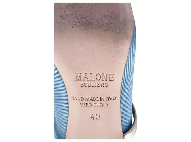 Autre Marque Malone Souliers Maureen 70mm Tacones en Seda Azul 