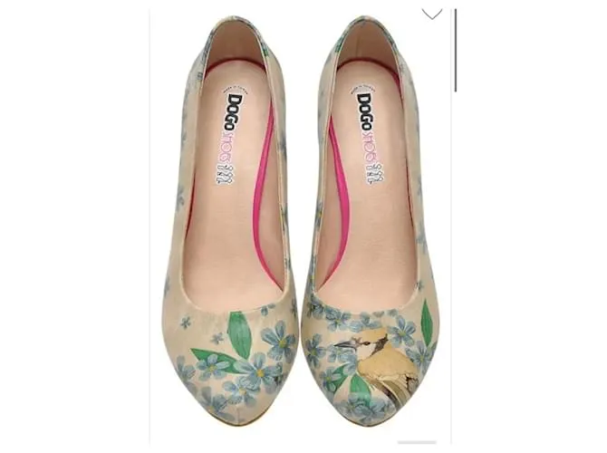 Autre Marque Tacones veganos Dogo Nature Beige Verde Azul oscuro 