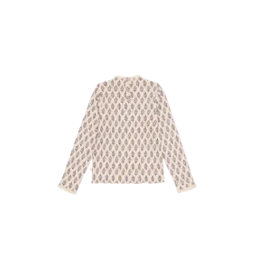 BETSY - Camiseta estampada de algodón elástico con cuello redondo en rosa