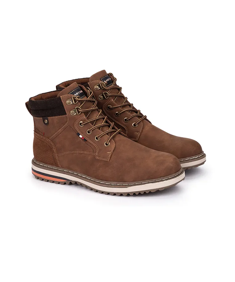 Botines Casual Con Cordones Camel Hombre