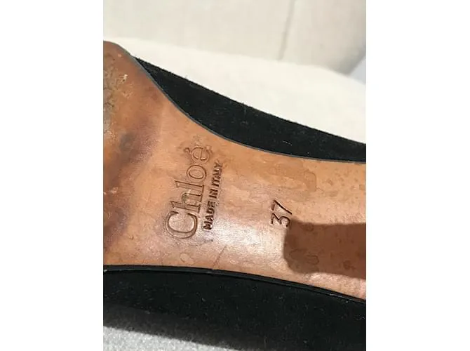 Chloé CHLOE Tacones T.UE 37 ante Negro 