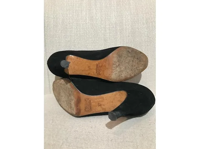 Chloé CHLOE Tacones T.UE 37 ante Negro 