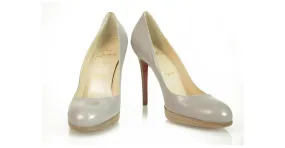 Christian Louboutin 120mm Bombas de plataforma de color lila claro con punta redonda Talla de tacones 40 Púrpura 