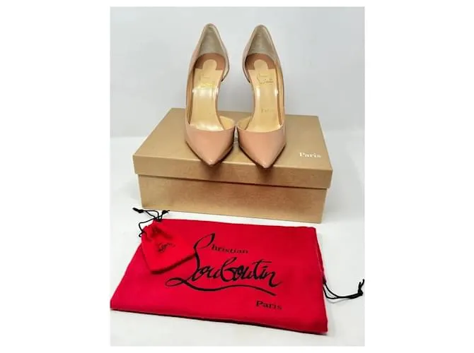 Christian Louboutin Tacones de 100 mm Riza - Becerro de charol - Rubor - Mujer Beige 