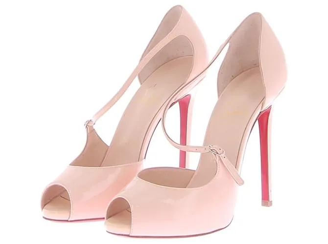 CHRISTIAN LOUBOUTIN Tacones T.EU 38.5 Cuero Rosa 