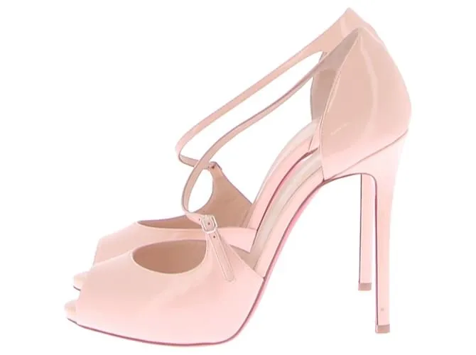 CHRISTIAN LOUBOUTIN Tacones T.EU 38.5 Cuero Rosa 