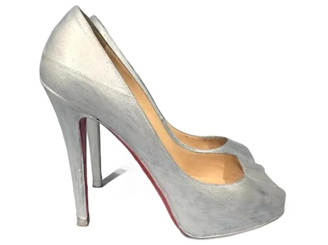 CHRISTIAN LOUBOUTIN Tacones T.UE 37 cuero Azul 