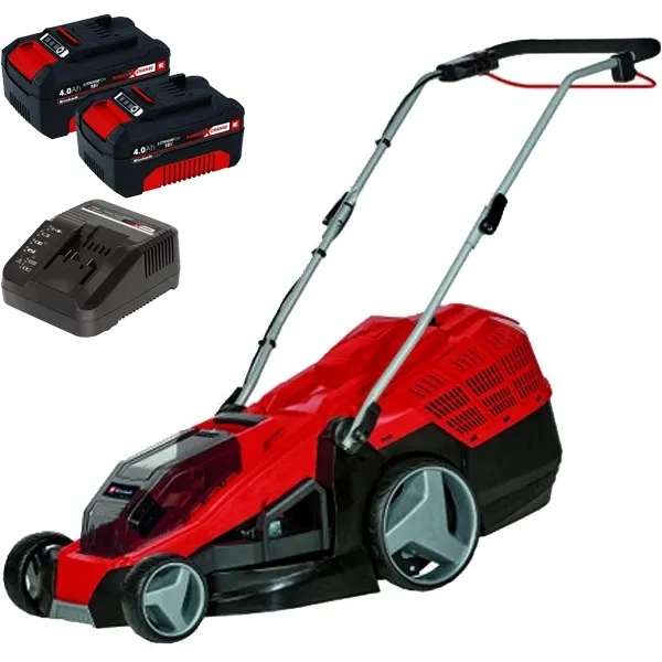 Einhell - GE-CM 36/43 Li M PXC - Cortacésped sin baterías y cargadores, Li-Ion, 18 V, - ah, 43 cm, 63 L + Einhell - PXC-Twinpack