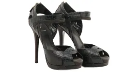 FENDI Tacones UE 37.5 Cuero Negro 