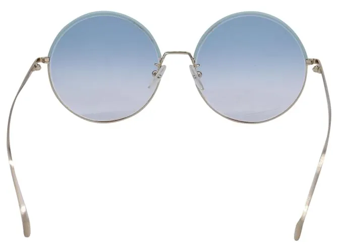Gafas de sol de montura redonda Loewe LW40008U en metal plateado Plata Metálico 