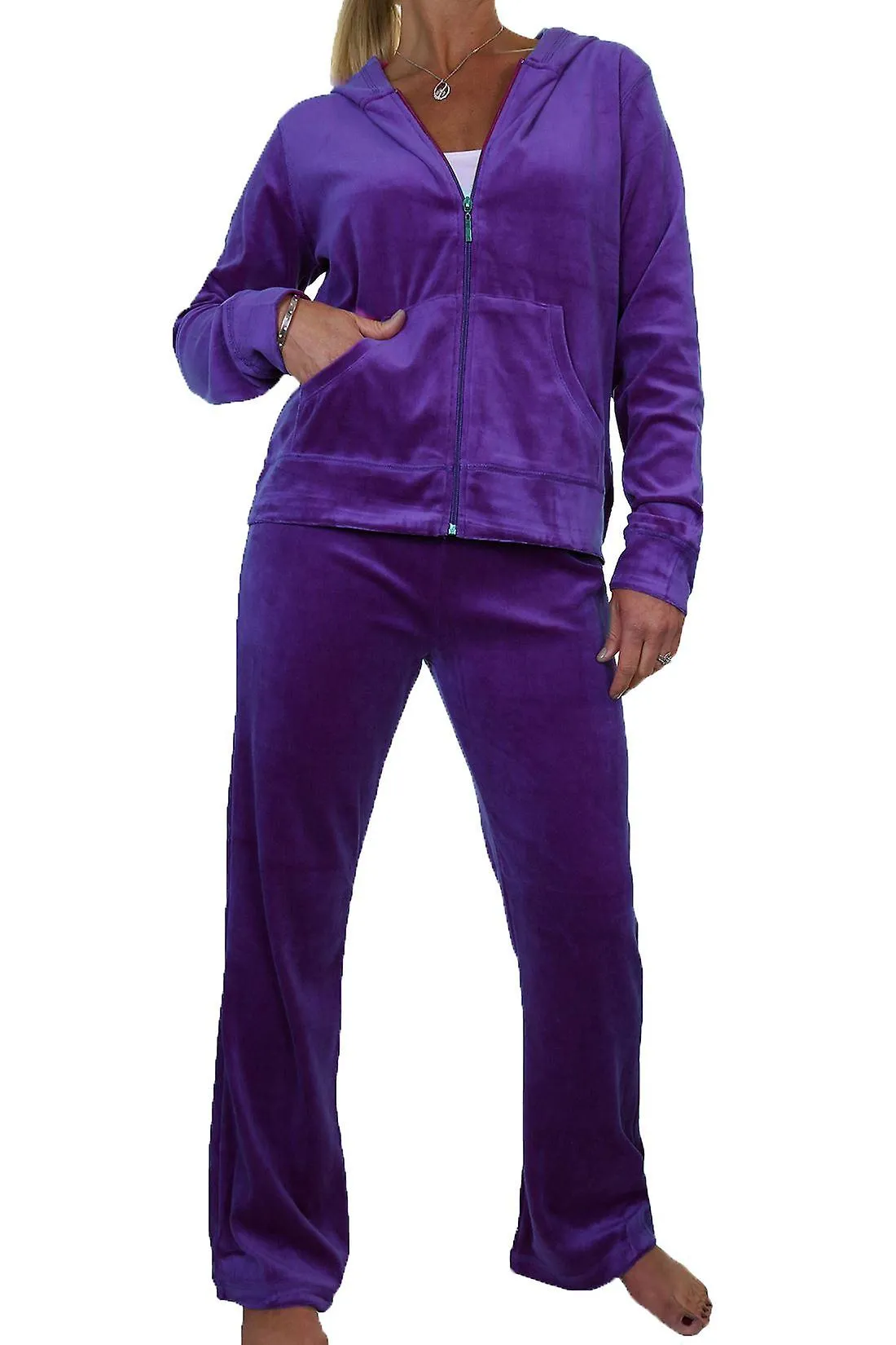 icecoolfashion Casual Velour Chándal de Dos Piezas Loungewear Set