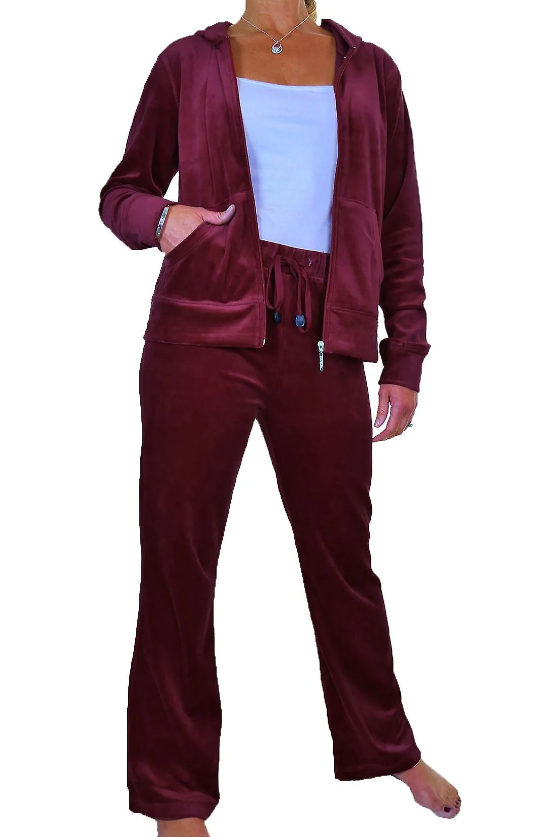 icecoolfashion Casual Velour Chándal de Dos Piezas Loungewear Set