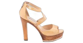 Jimmy Choo #jimmychoo #pateneleather #tacones #sandalia Castaño Beige Crudo Crema 