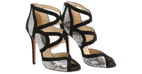 JIMMY CHOO Tacones UE 38 Resplandecer Plata 