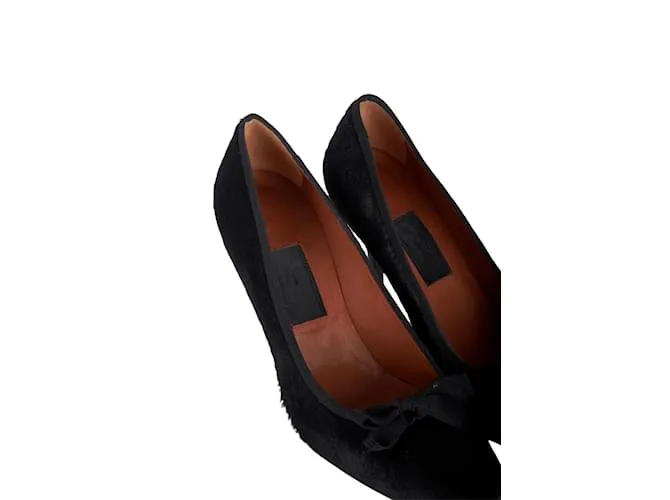 Lanvin Tacones de piel de becerro estilo poni Negro 