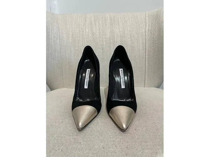 MANOLO BLAHNIK Tacones T.UE 35 ante Negro 