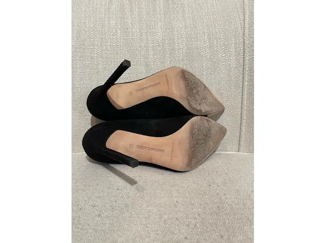 MANOLO BLAHNIK Tacones T.UE 35 ante Negro 