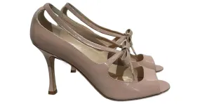 MANOLO BLAHNIK Tacones T.UE 36.5 Charol Beige 