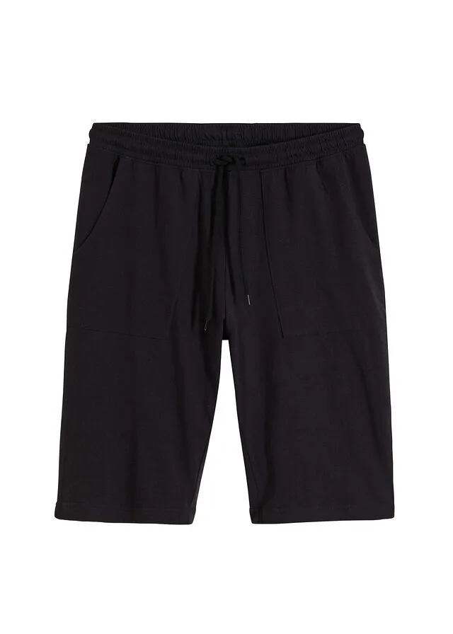 Pantalón de pijama de corte capri Negro