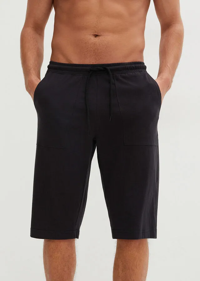 Pantalón de pijama de corte capri Negro