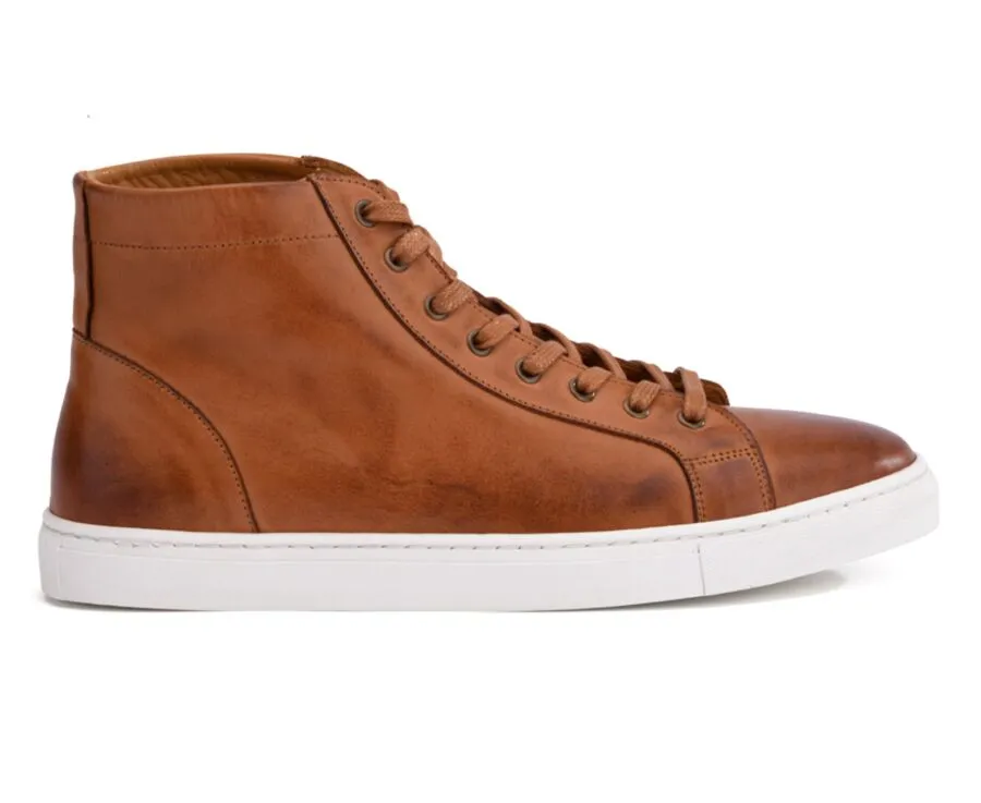 Patina Chestnut high top trainers - HAWTHORNE