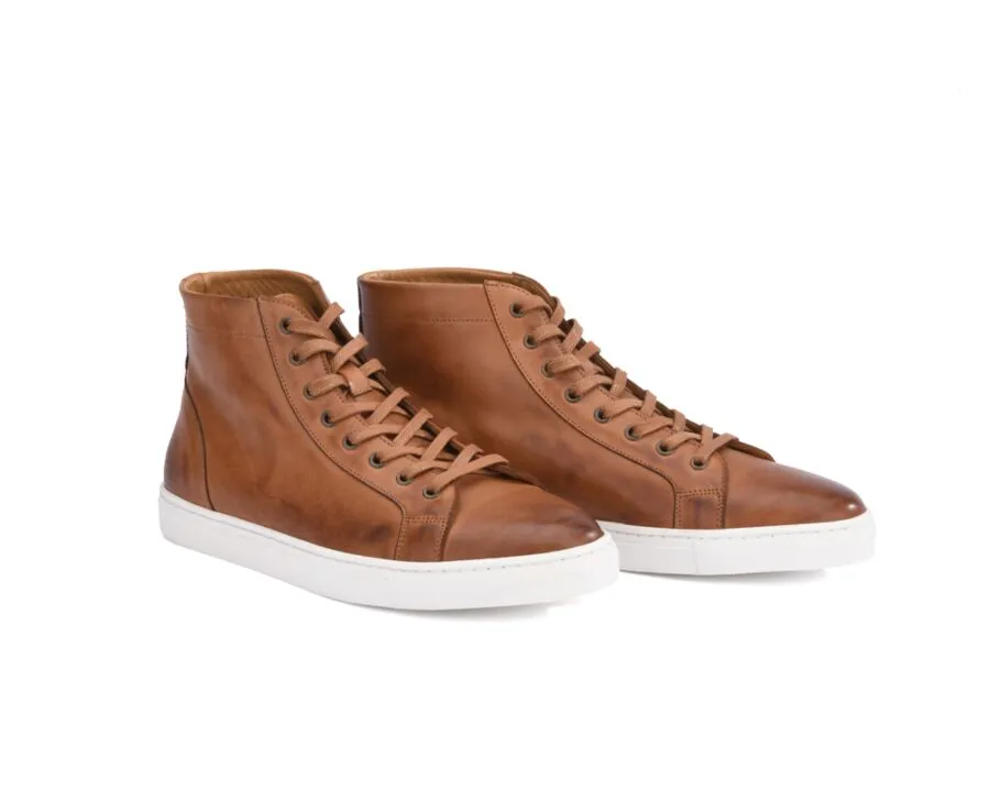 Patina Chestnut high top trainers - HAWTHORNE