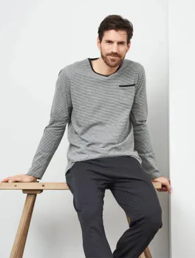 Pijama largo de algodón orgánico para hombre