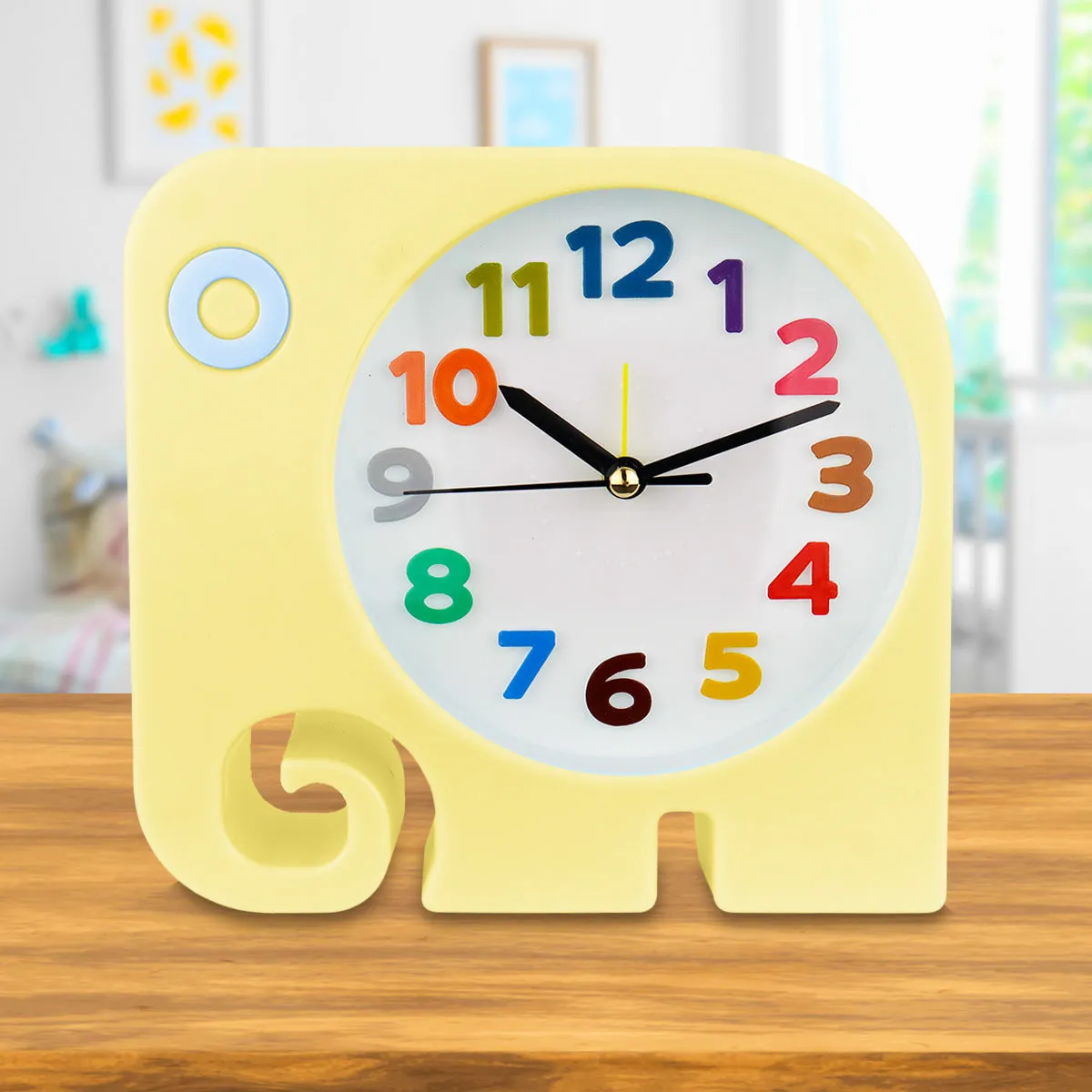 Reloj Despertador en Forma de Elefante, color Amarillo