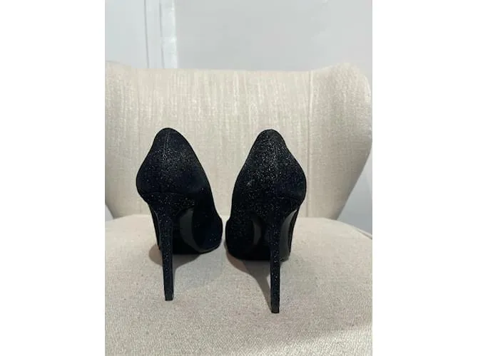 SAINT LAURENT Tacones T.UE 38 paño Negro 