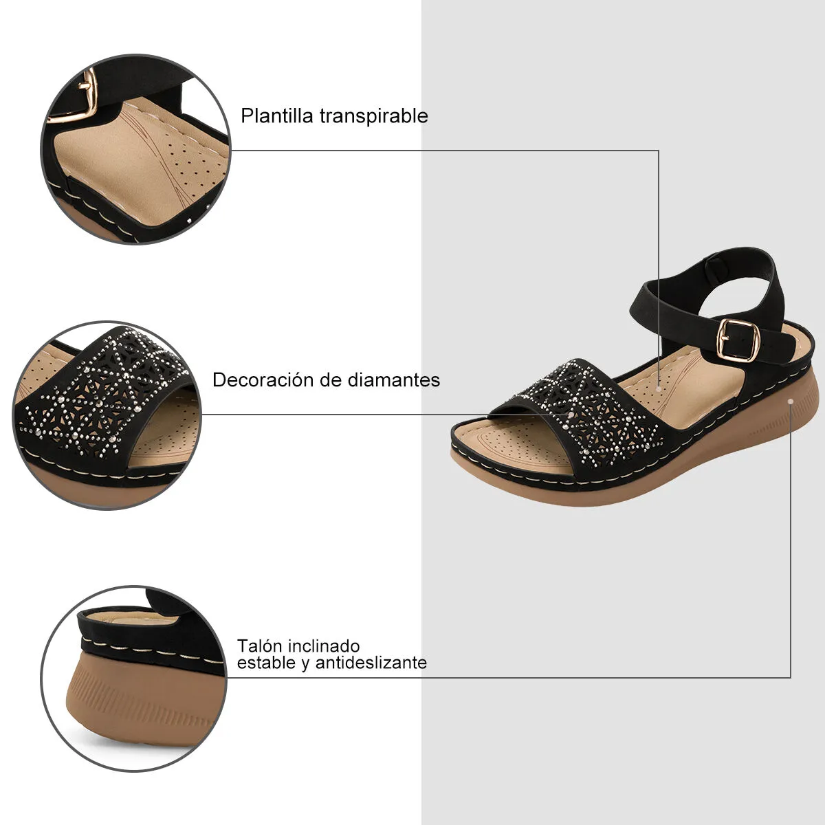 Sandalias Sancha Negro Weide