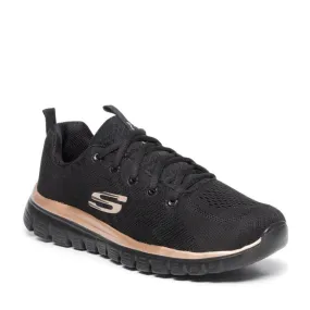 Sneakers Skechers 12615 Mujer Negro-oro