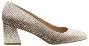 Stuart Weitzman Tacones con efecto de serpiente en cuero beige Castaño 