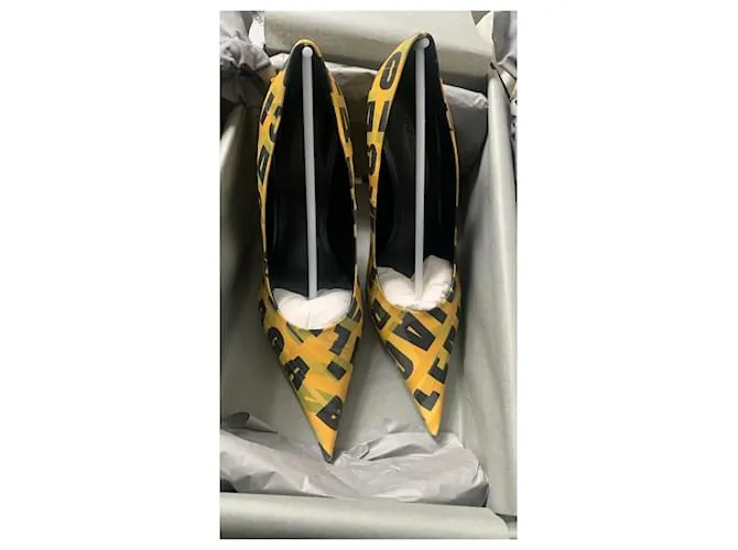 Tacones Balenciaga Knife de 110mm Negro Amarillo 