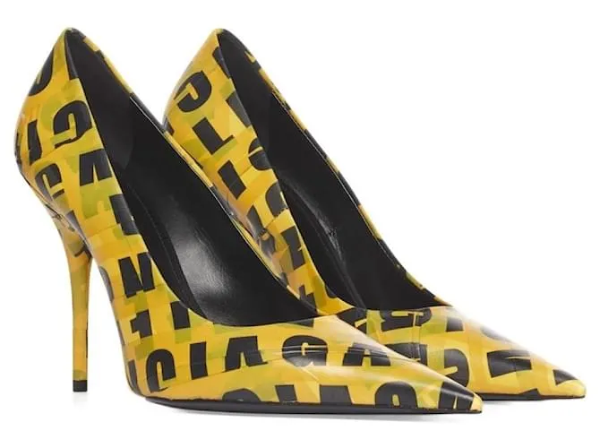 Tacones Balenciaga Knife de 110mm Negro Amarillo 