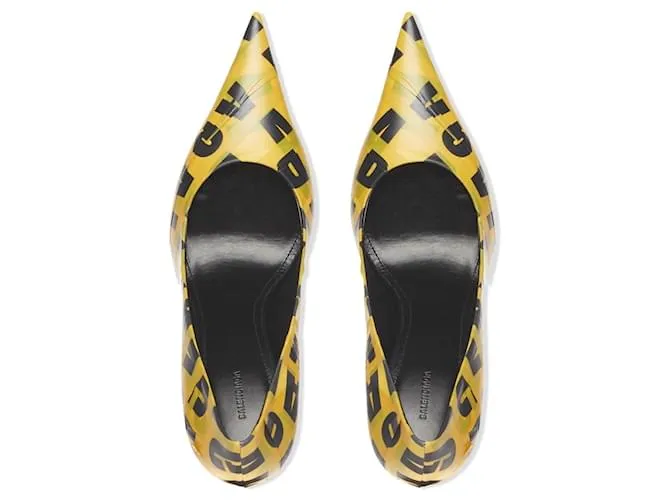 Tacones Balenciaga Knife de 110mm Negro Amarillo 