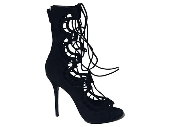 Tacones de gladiador con cordones Giuseppe Zanotti en ante negro 