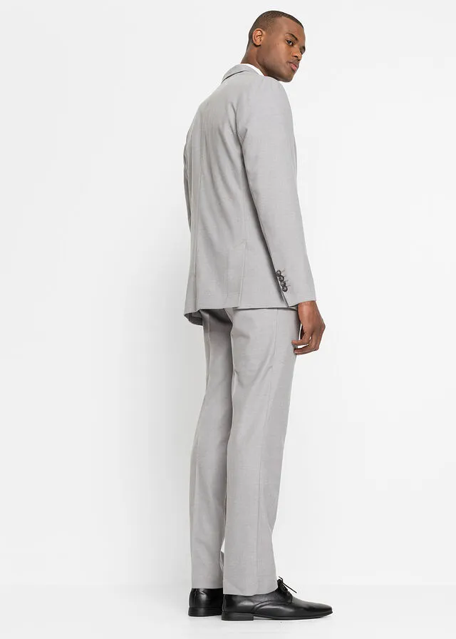 Traje (4 piezas) americana, pantalón, chaleco, corbata Gris claro jaspeado
