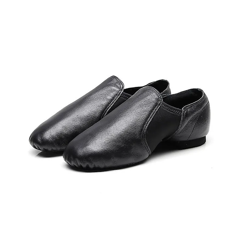 Unisex Slip-On Jazz Shoes Genuine Leather Rubber Split Sole Ballet Dance Sneakers