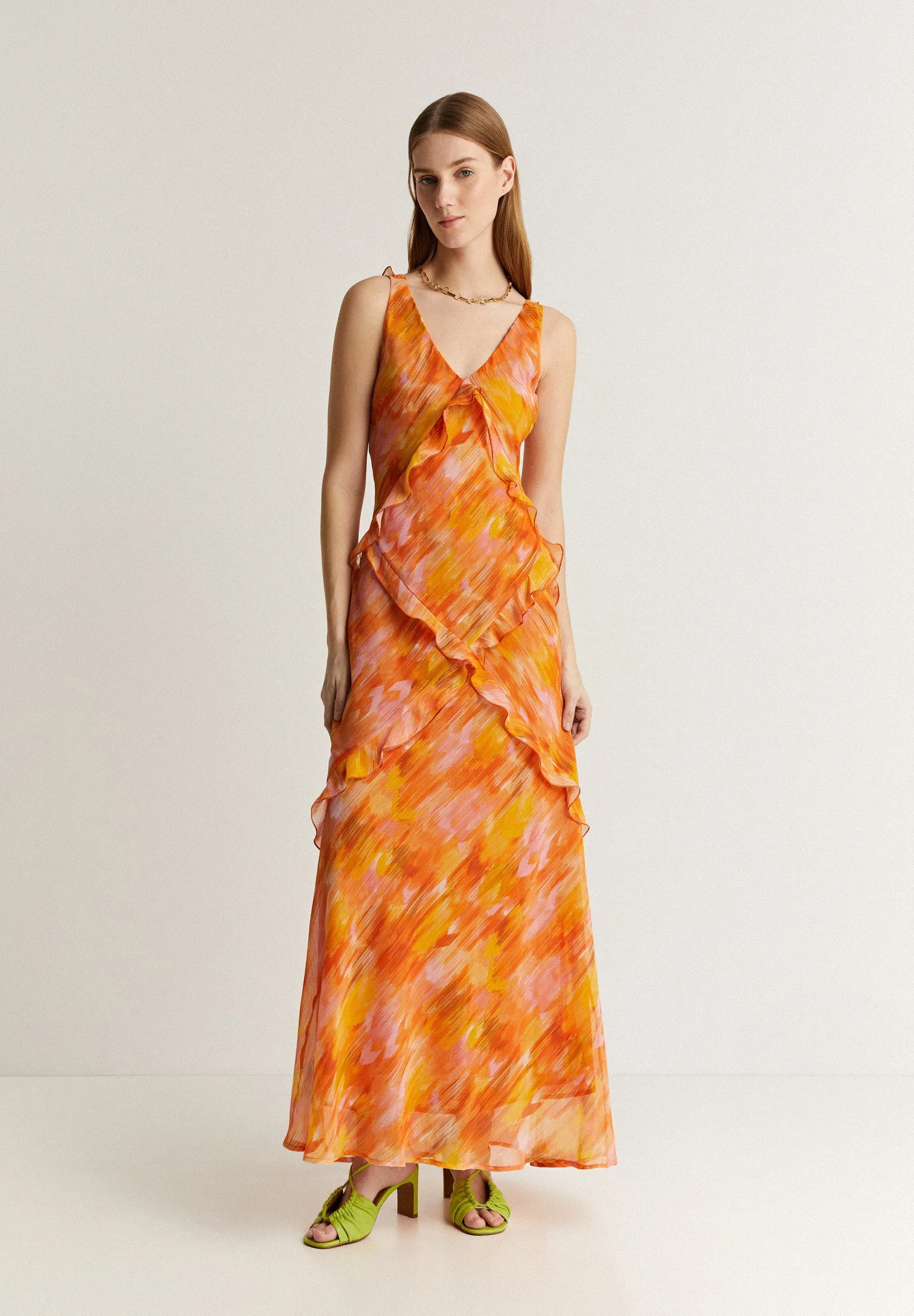 VESTIDO FLUIDO PRINT VOLANTES